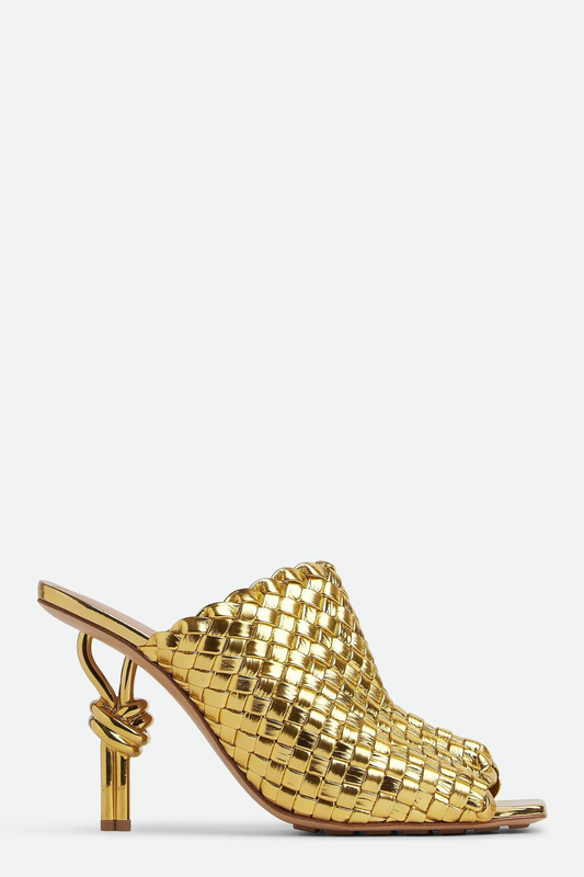 Lily Woven Knot Mules - Gold