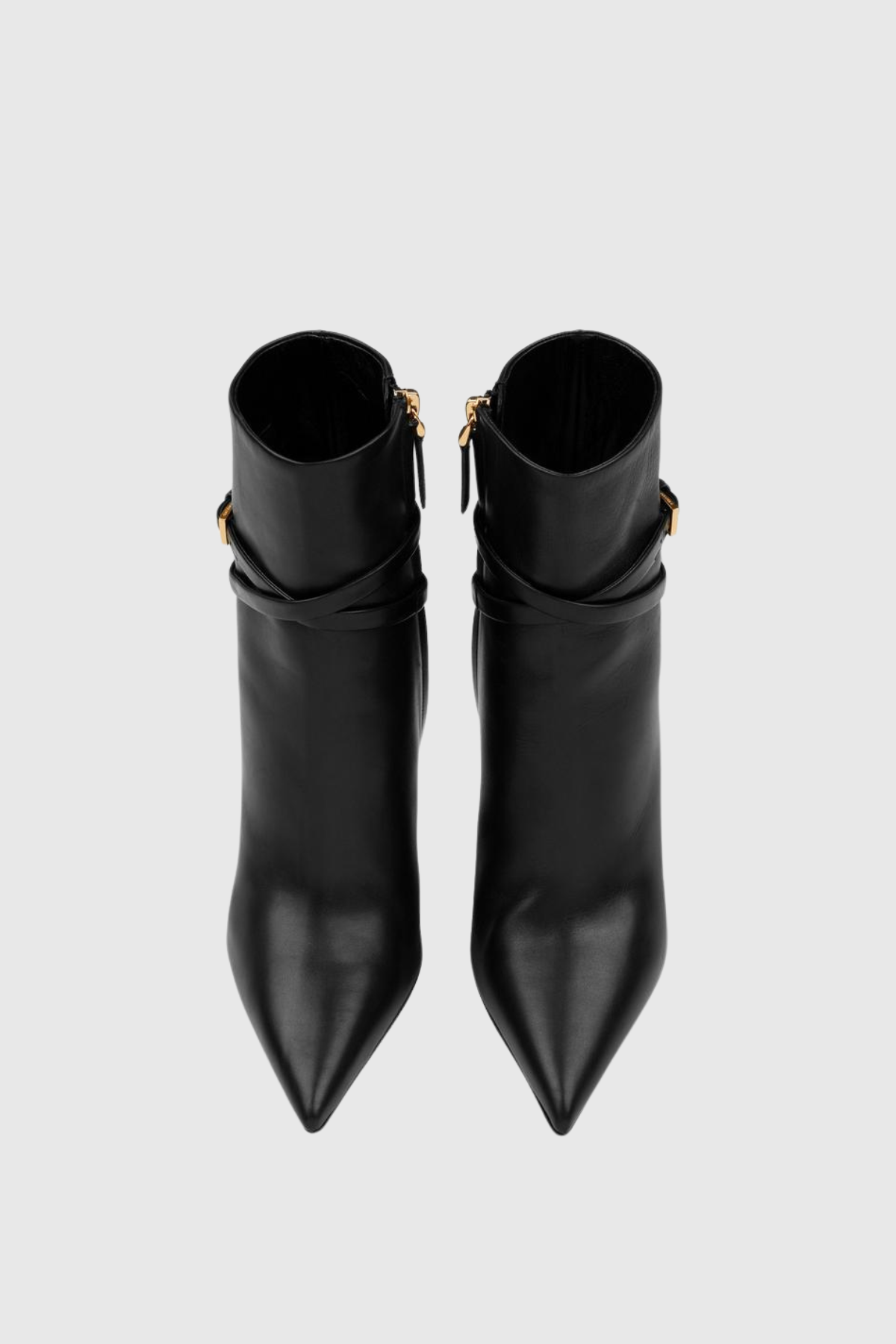 Emma Leather Padlock Ankle Boots - Black
