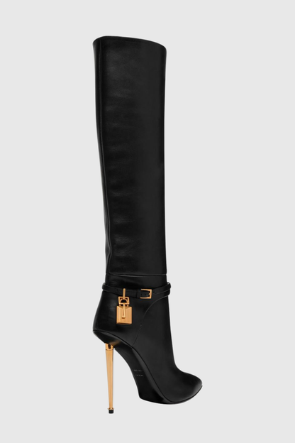 Lily Leather Padlock Boots