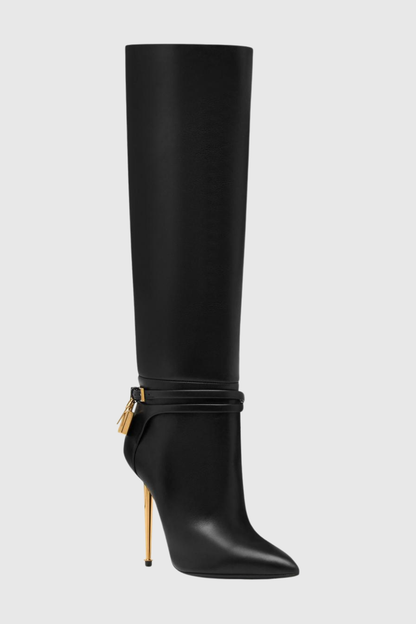 Lily Leather Padlock Boots