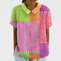 Tess - Colourful Patchwork Shirt