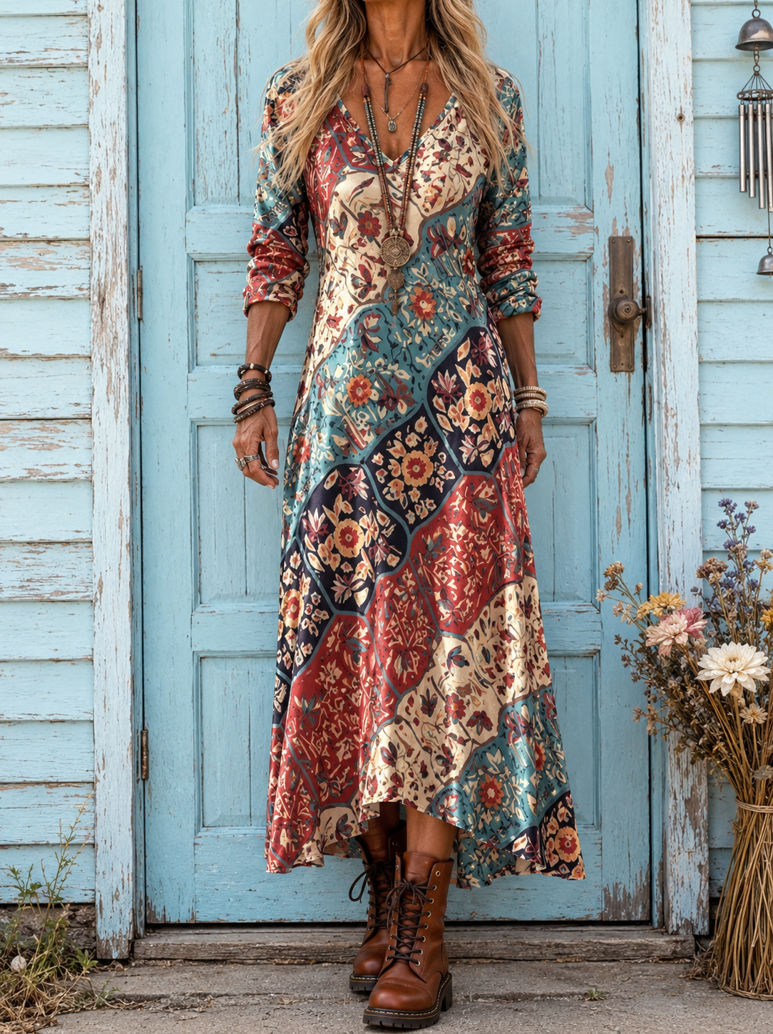 Lydia | Autumnal Flowy Dress