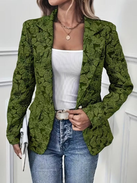 Fitted Women's Paisley Jacquard Blazer