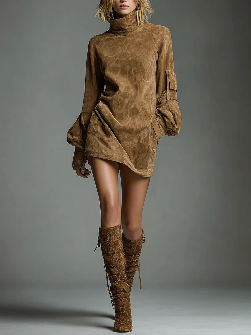 Louise™ Vintage Turtleneck Mini Dress