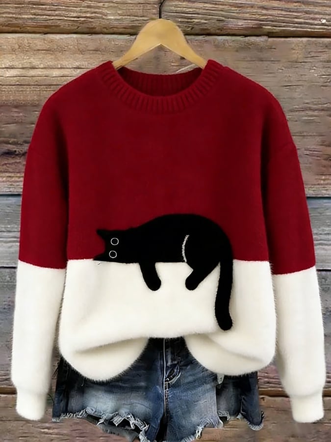 Luna | Cat Print Sweatshirt