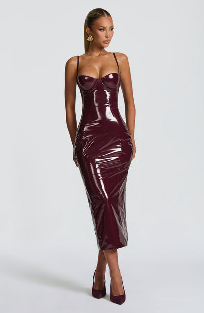 Lily Midi Dress - Cherry Lacquer