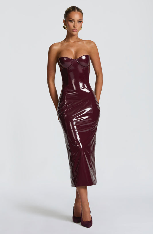 Amala Midi Dress - Cherry Lacquer