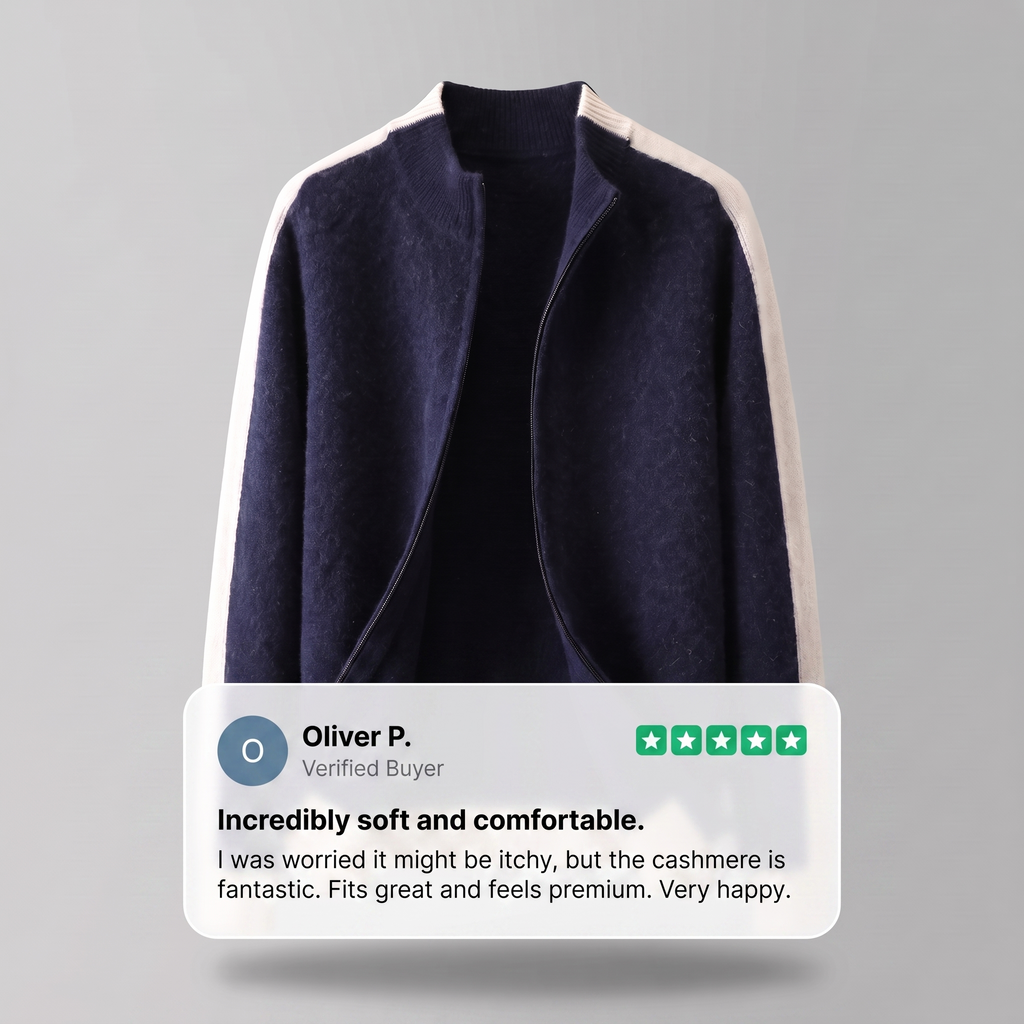 FERRARA CASHMERE ZIP-THROUGH JACKET