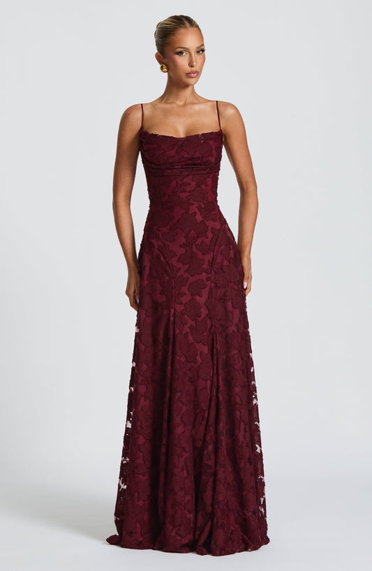 Francis Maxi Dress - Cherry Lacquer