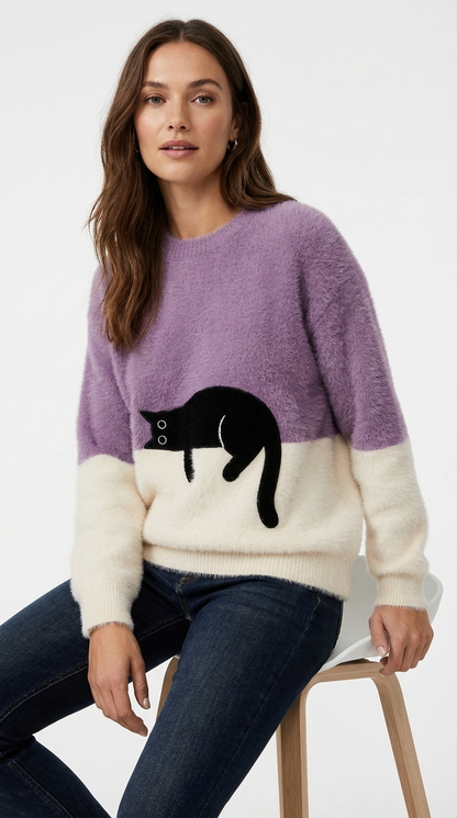 Luna | Cat Print Sweatshirt