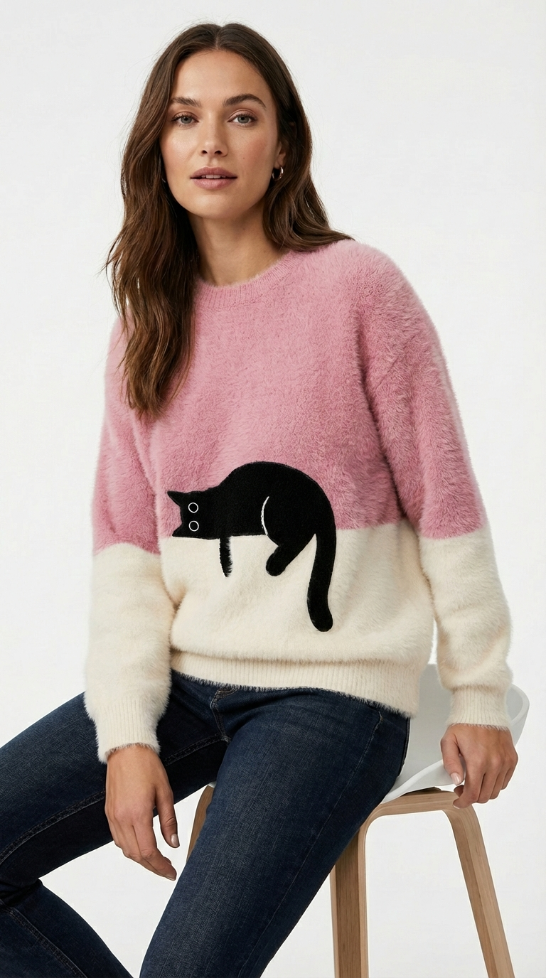 Luna | Cat Print Sweatshirt