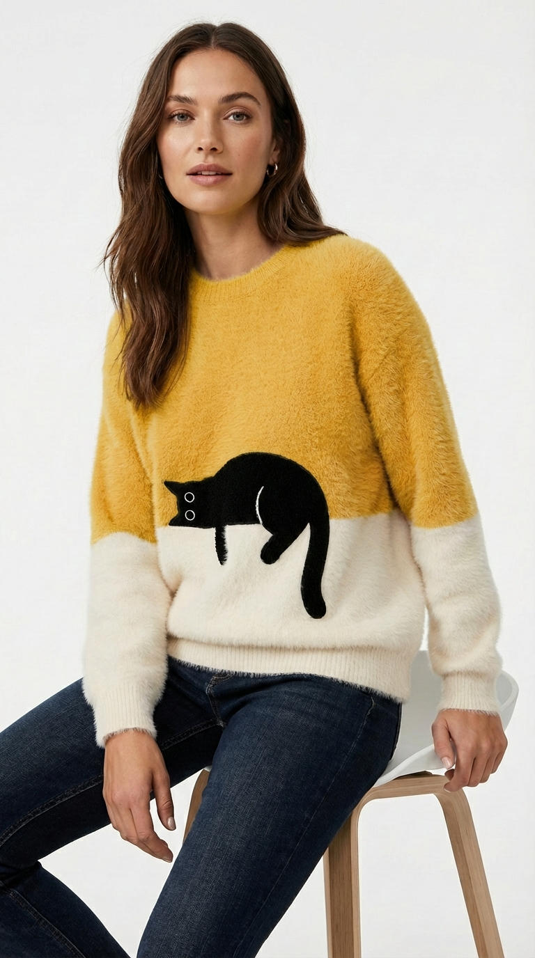 Luna | Cat Print Sweatshirt