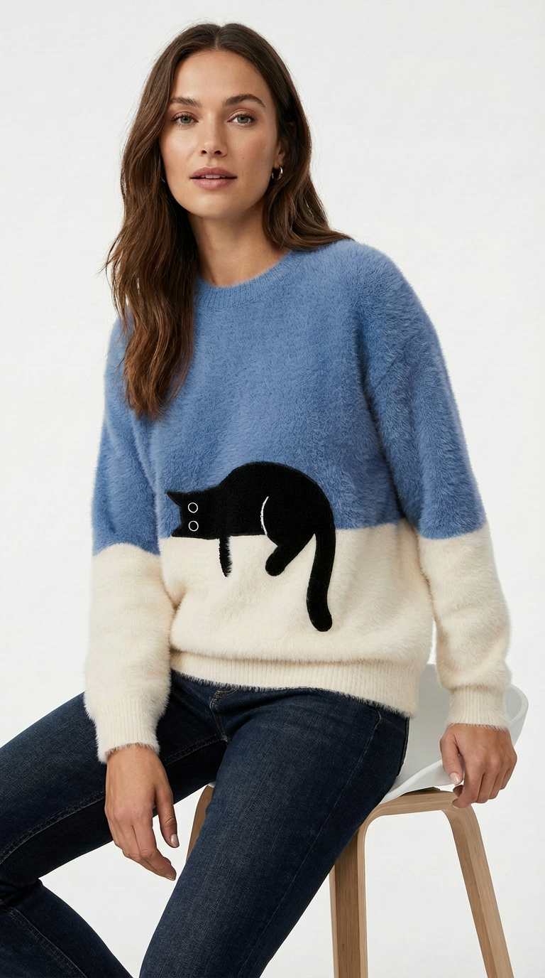 Luna | Cat Print Sweatshirt