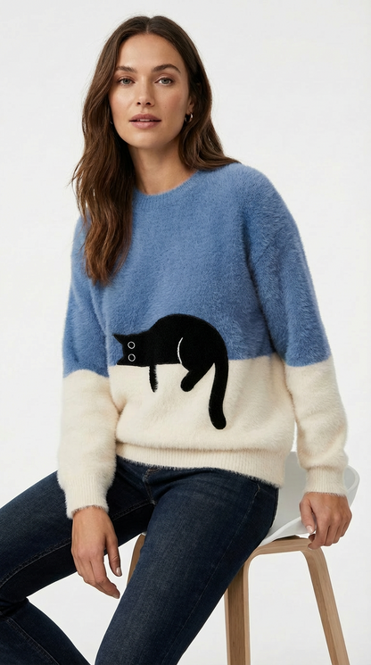 Luna | Cat Print Sweatshirt
