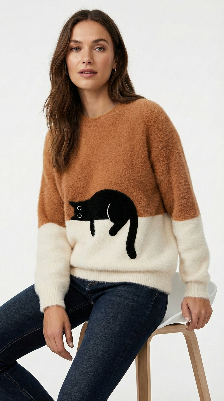 Luna | Cat Print Sweatshirt