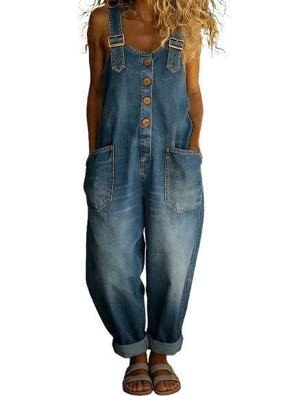 Emily - Denim Jumpsuit with Adjustable Straps
