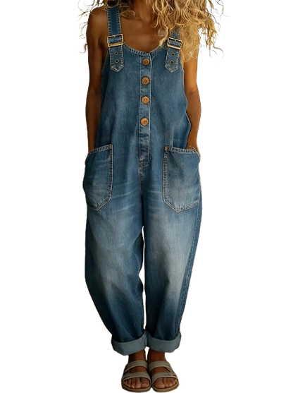Emily - Denim Jumpsuit with Adjustable Straps