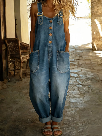 Emily - Denim Jumpsuit with Adjustable Straps