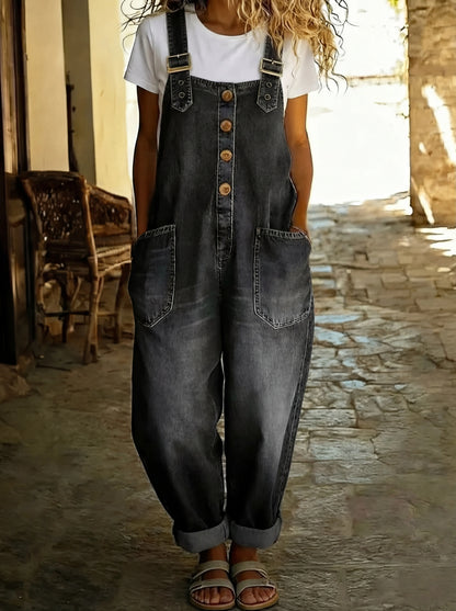 Emily - Denim Jumpsuit with Adjustable Straps