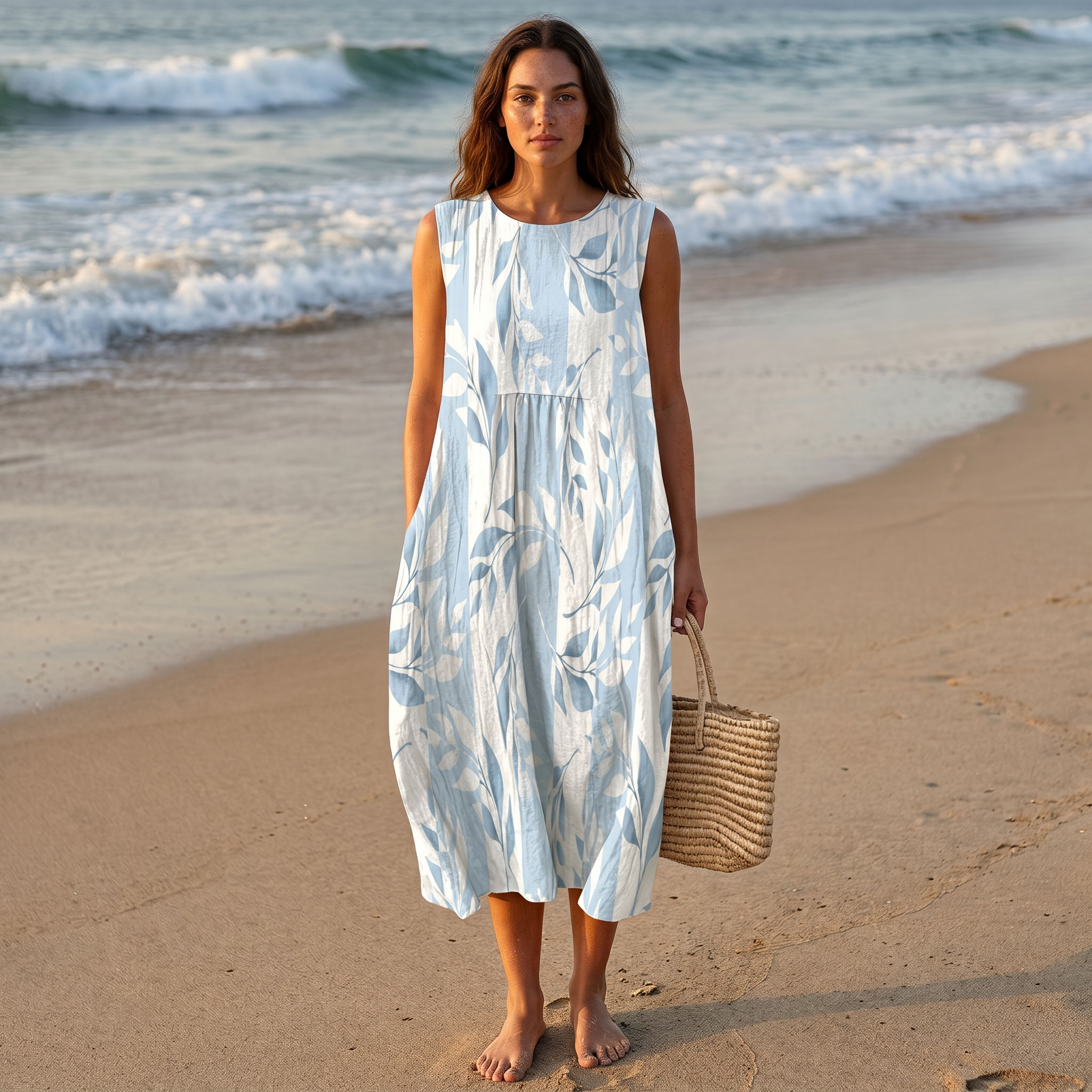 Sienna | Leaf Print Midi Dress