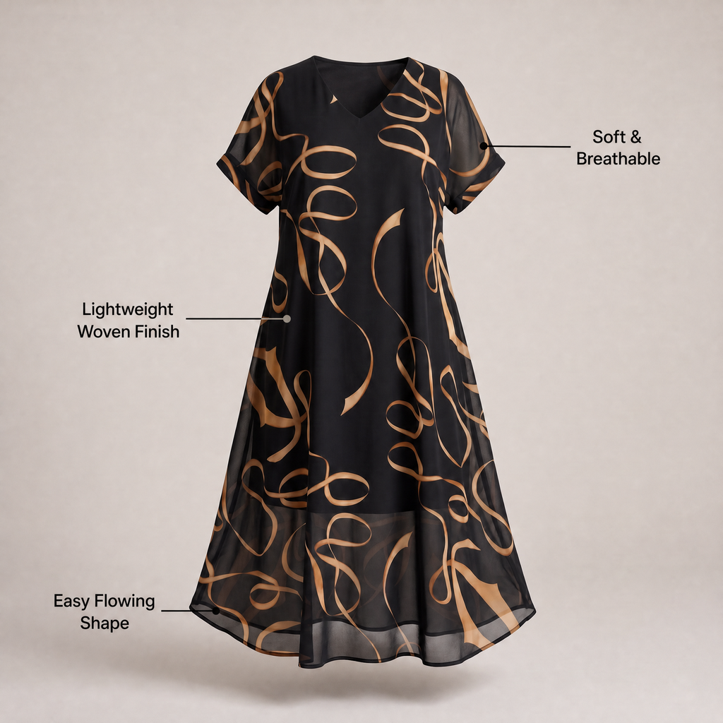 GRACEFUL SHORT SLEEVE DRESS