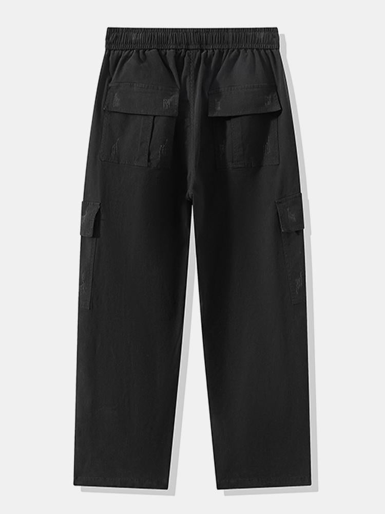 Straight Leg Cotton Cargo Pants