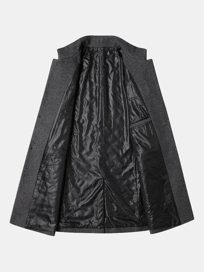 Stand Collar Woolen Overcoat