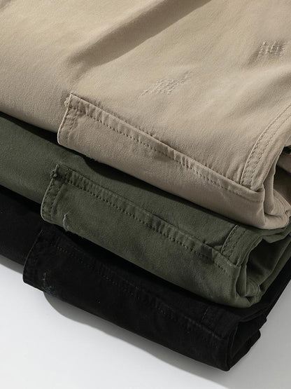 Straight Leg Cotton Cargo Pants