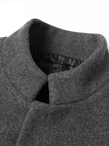 Stand Collar Woolen Overcoat