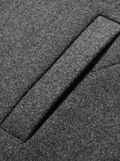 Funnel Neck Woolen Overcoat