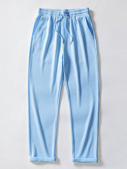 Straight Leg Ribbed Pants