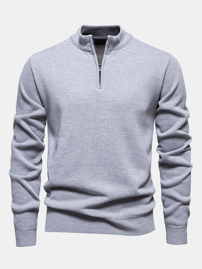 Relax Fit Zip Up Neck Sweater