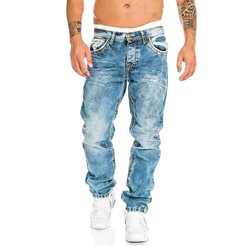 Men’s stretch jeans – minimalist, summer emo
