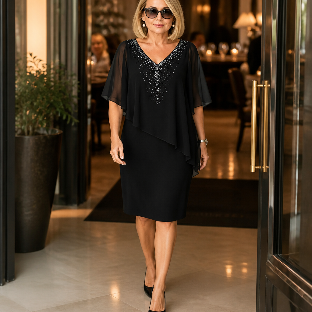 CLARA  ELEGANT DRAPED DRESS
