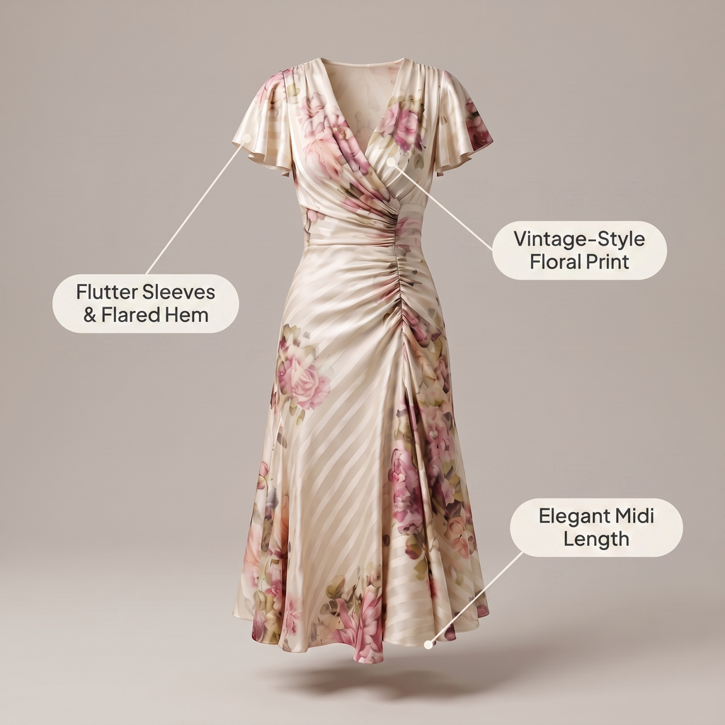 SATIN ELEGANCE MIDI DRESS