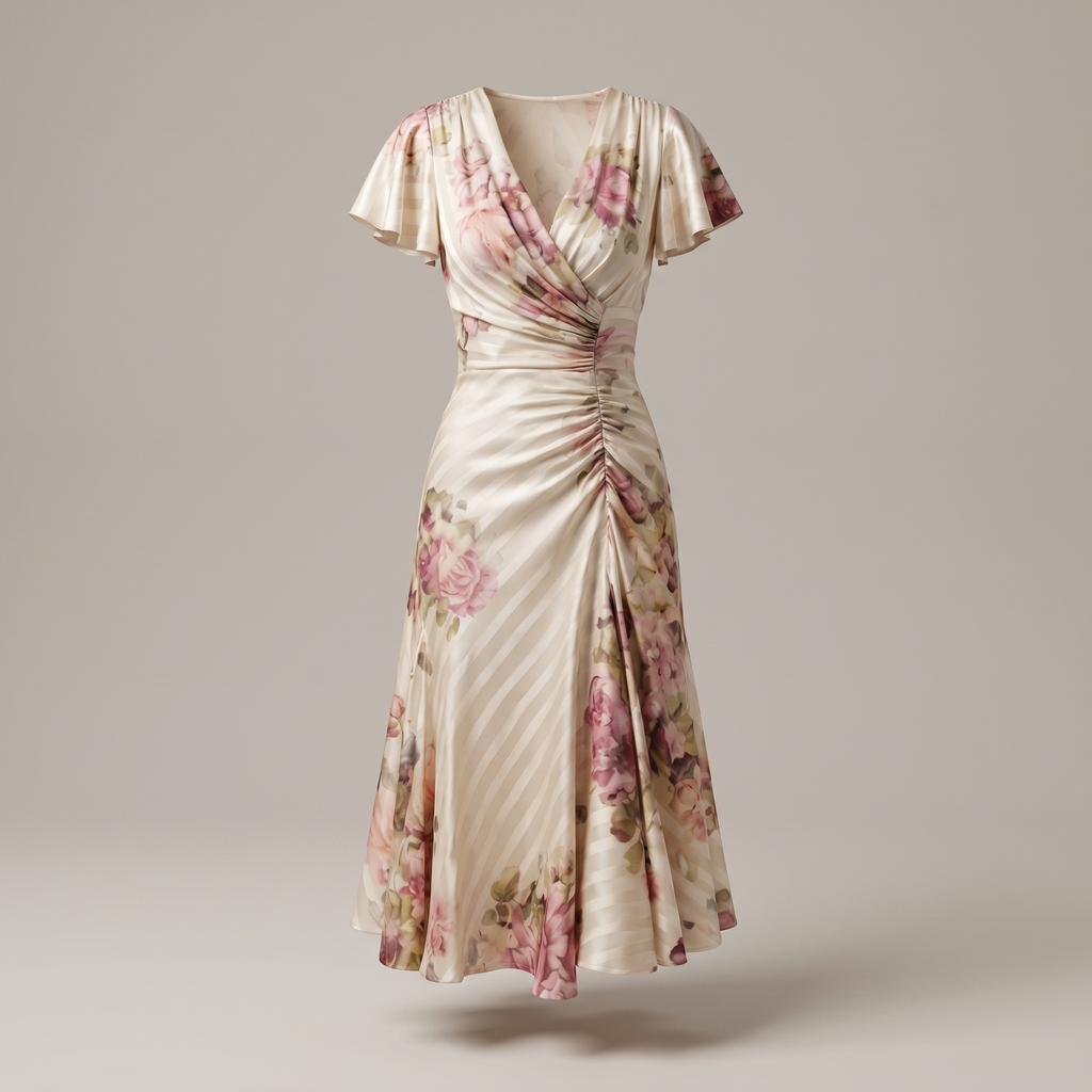 SATIN ELEGANCE MIDI DRESS